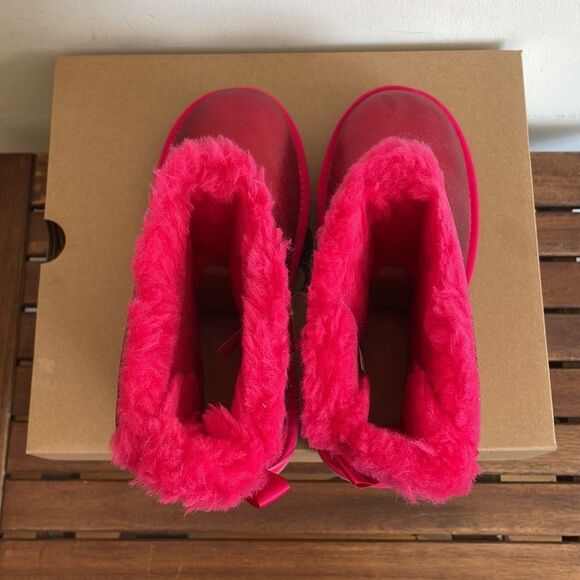 UGG Mini Bailey Bow Glisten Radish Women size 6 - Picture 8 of 14
